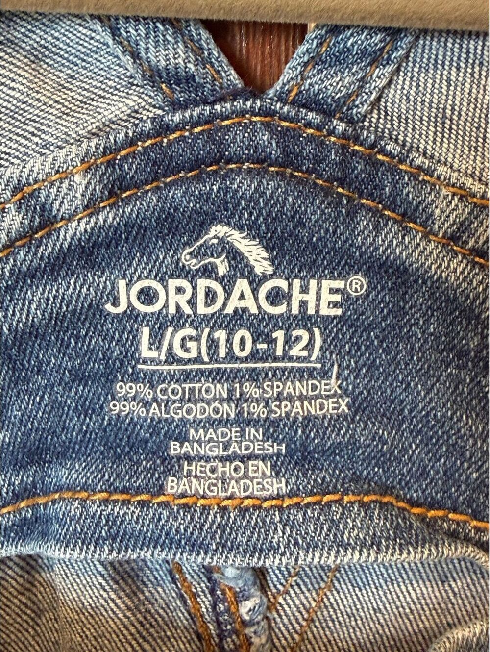 Jordache Girls Denim Shortalls Overalls Size L (10-12) - Picture 3 of 4